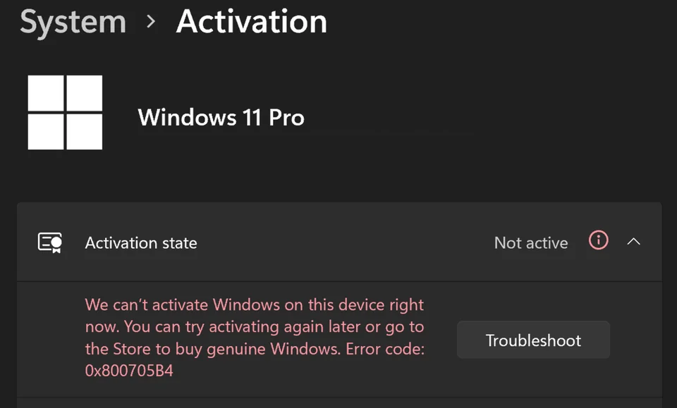 修复:Windows 激活疑难解答不起作用