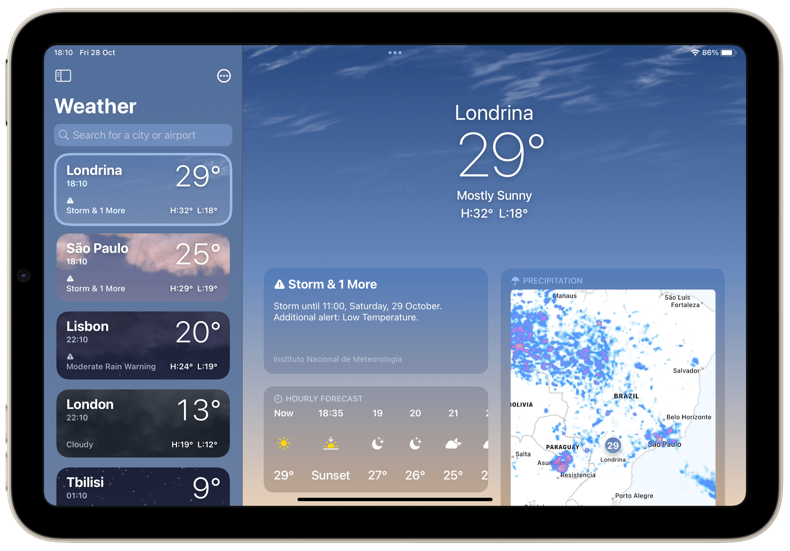 以下是如何在 iPadOS 16 上使用适用于 iPad 的全新天气应用程序的所有功能