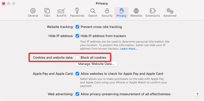 如何在 Mac 上的 Safari 上启用 Cookie