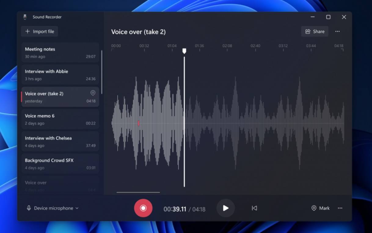 Sound-Recorder-interface