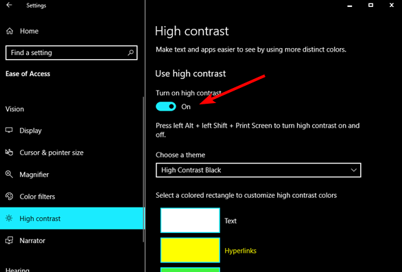 High-contrast-off