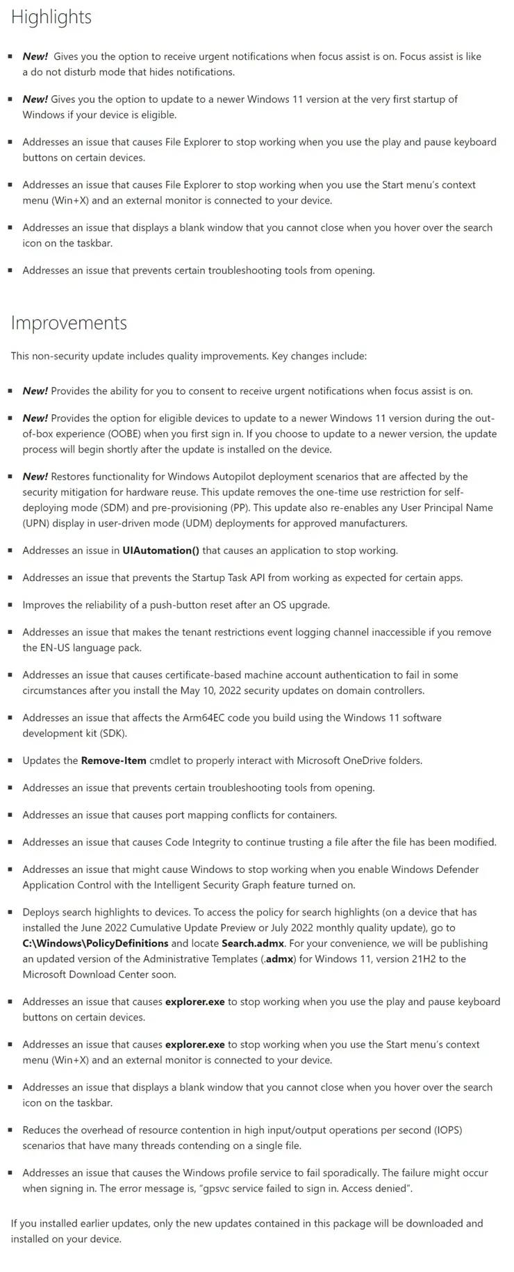Windows 11 KB5015882(OS Build 22000.829)允许您在启动时更新 Windows 11 版本