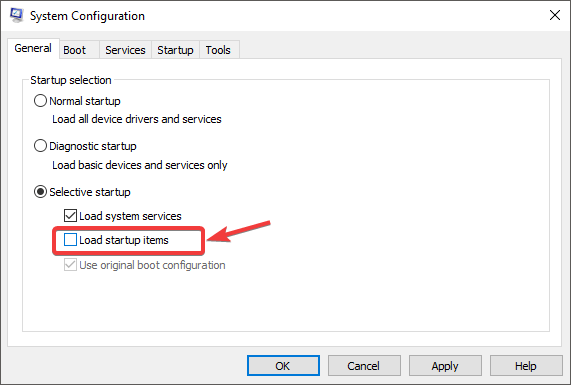 System-configuration-window-selective-startup