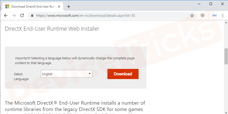 Official-website-of-Microsoft-to-download-DirectX