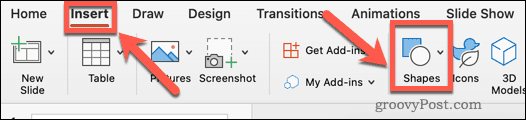 how-to-hide-text-until-clicked-powerpoint-insert-shapes