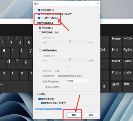 win11小键盘无法使用怎么回事