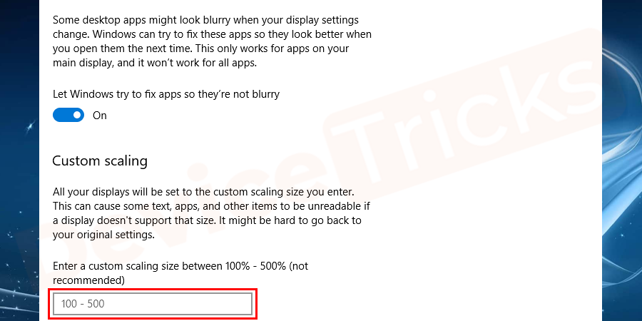 Custom-scaling