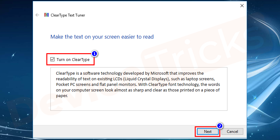 Turn-on-ClearType