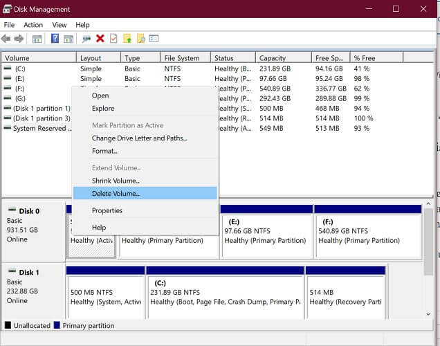 Delete-volume-disk-management