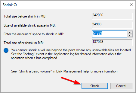 shrink-volume