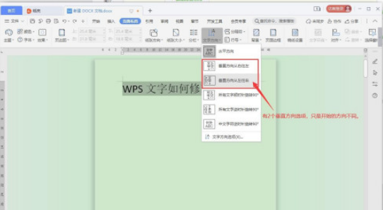 WPS文字方向如何修改 WPS文字方向修改方法截图