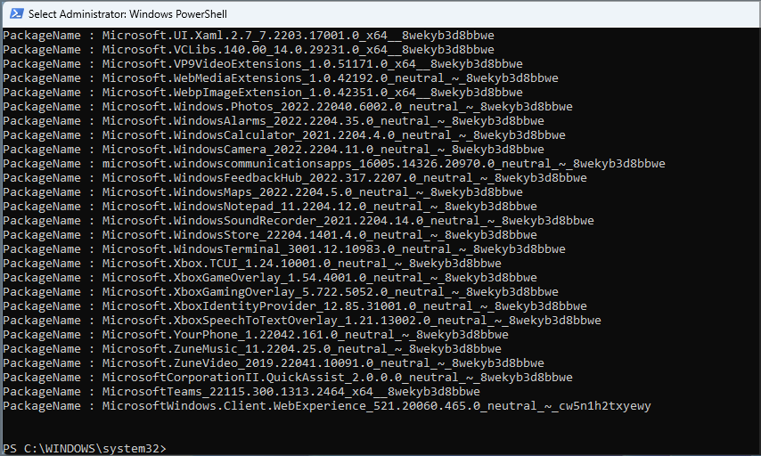 list-of-packages