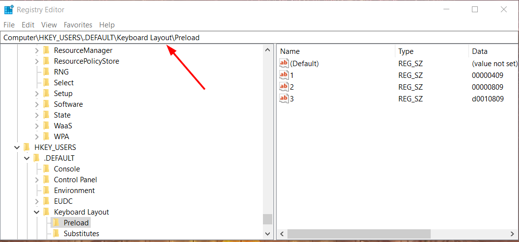 Keyboard-registry-entry