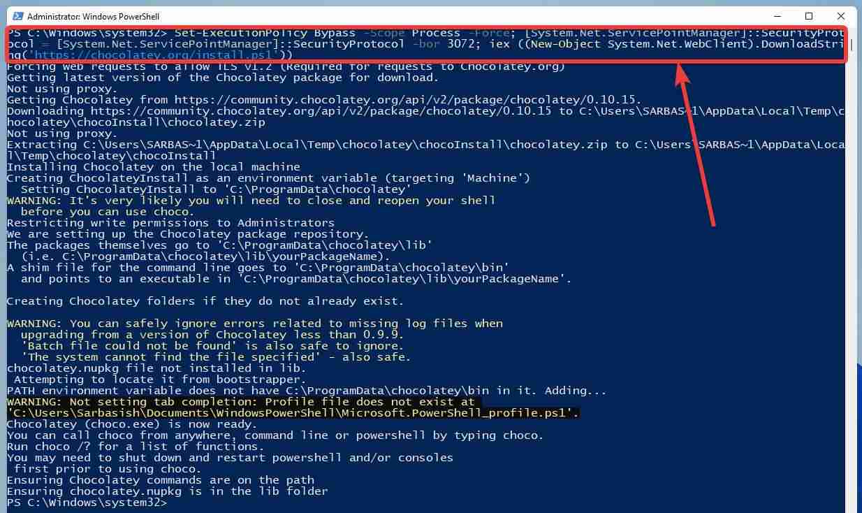 如何使用 PowerShell 在 Windows 11 上安装 Chocolatey