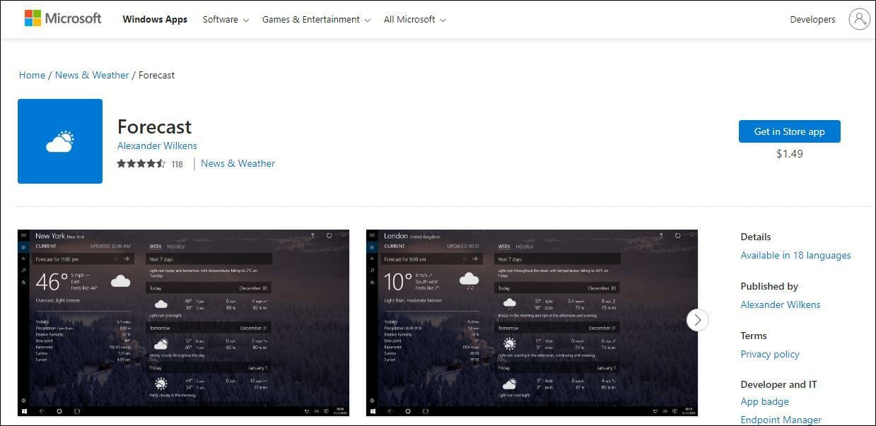 适用于 Windows 11 的 5 款最佳天气应用程序 [2022 年列表]