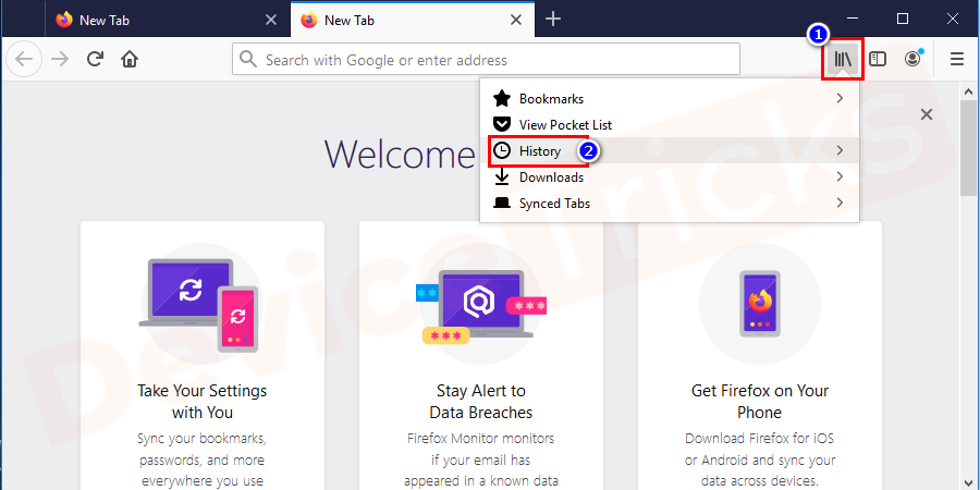 Firefox-Click-on-History