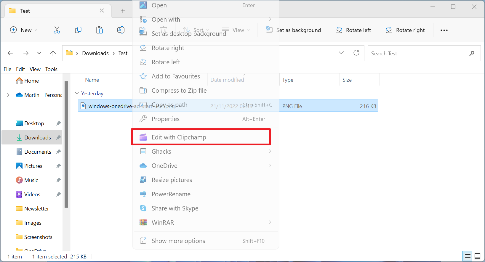 Windows 11:如何从文件资源管理器的上下文菜单中删除使用 Clipchamp 编辑