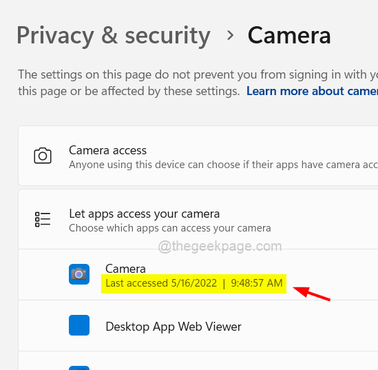 如何在 Windows 11/10中查看哪个应用程序正在访问您的网络摄像头？