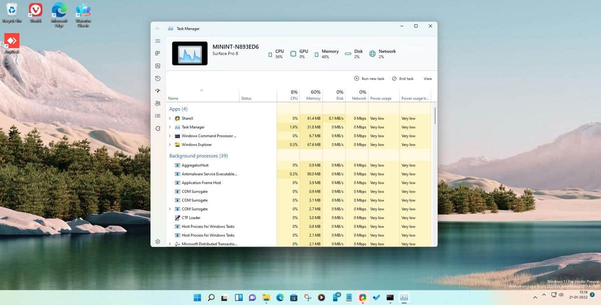 Windows 11 有一个设计流畅的新任务管理器,这是你可以在 Insider Program 中尝试的方法