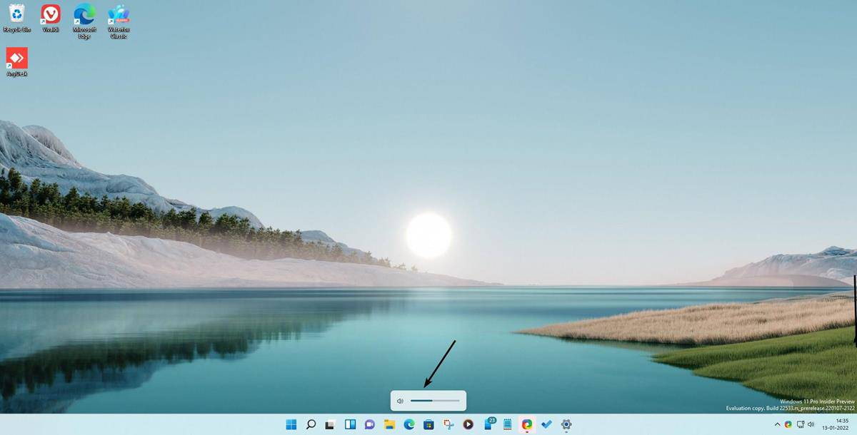 Windows 11 Insider Preview Build 中新增了音量和亮度滑块控制功能