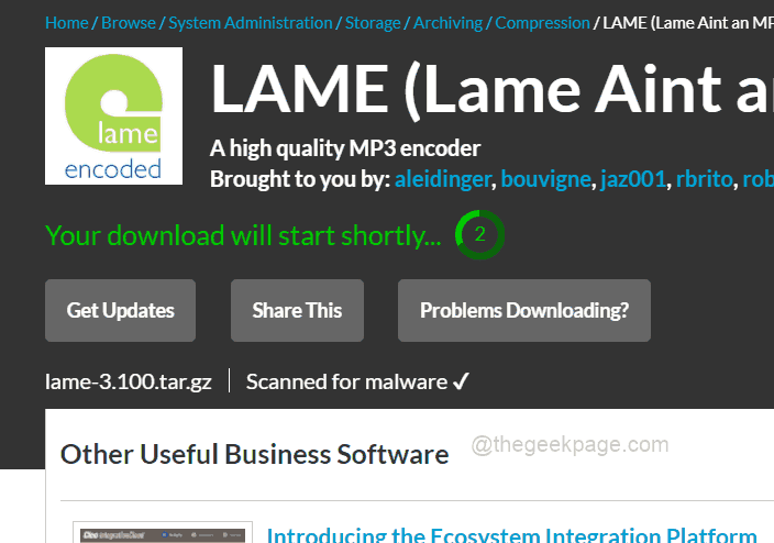 修复：Windows 11、10 中的计算机错误中缺少 Lame_enc.dll