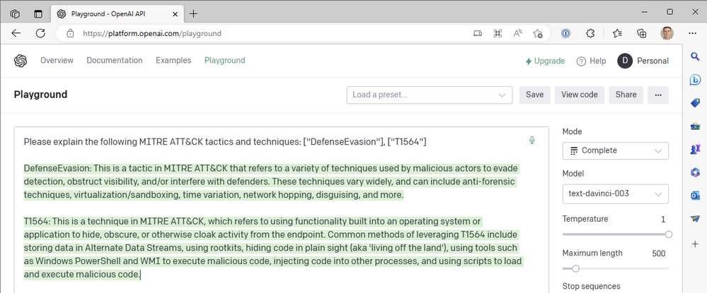OpenAI 和 Microsoft Sentinel 第 3 部分:达芬奇与 Turbo