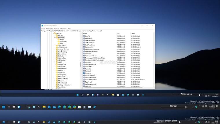Windows 11 build 22538 上的窄任务栏可能暗示新的变化,新的任务管理器也是