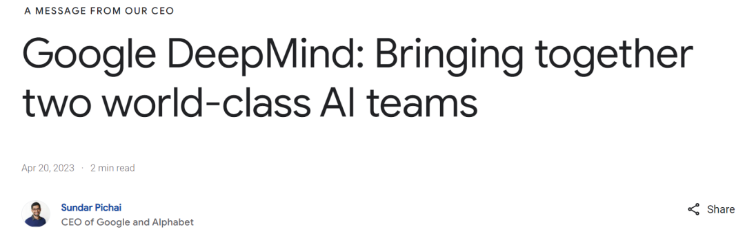 Google开启新纪元：DeepMind和Google Brain合并迎接AI时代