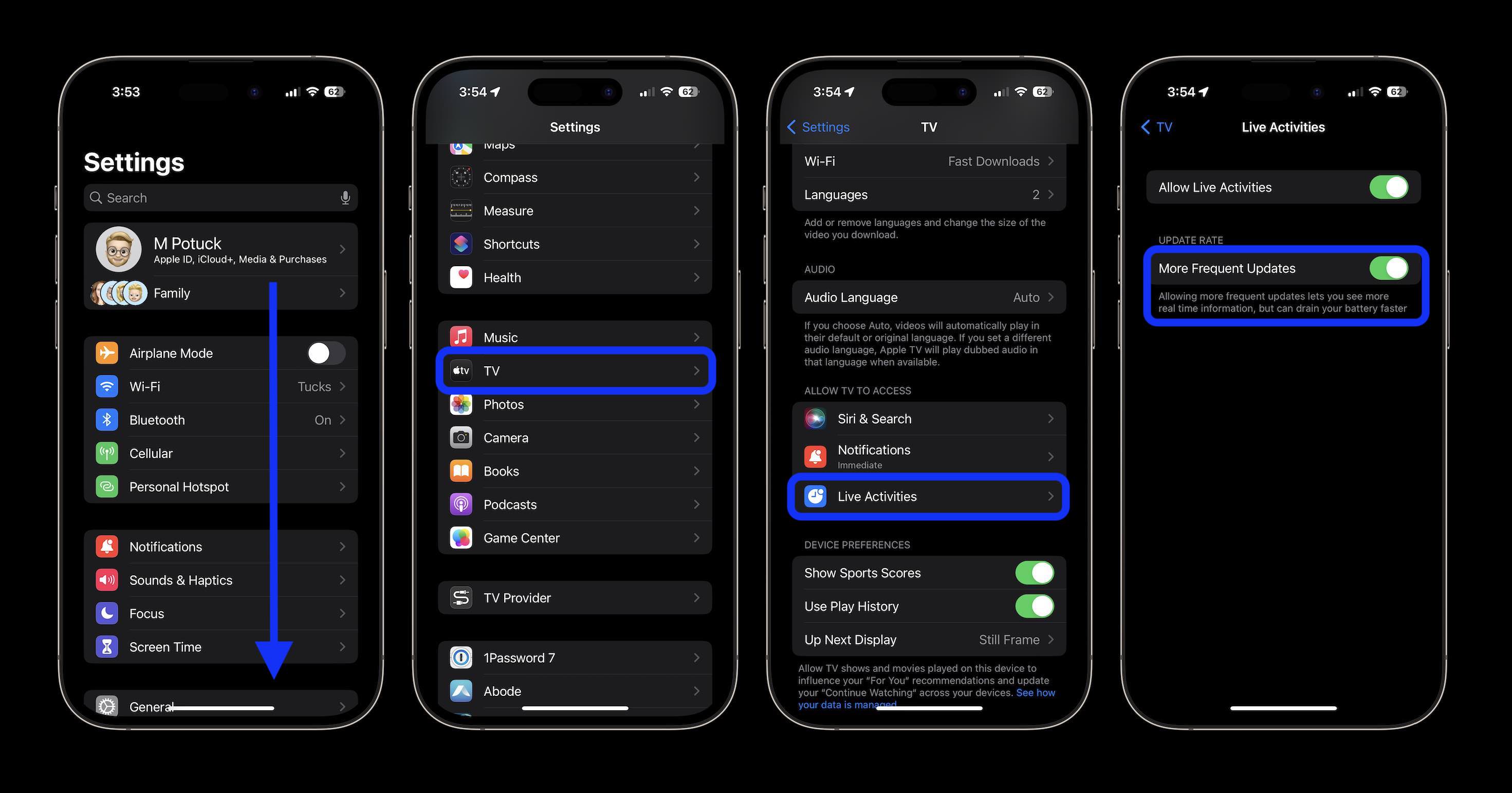 如何在 iOS 16.2 中为实时活动启用“更频繁的更新”