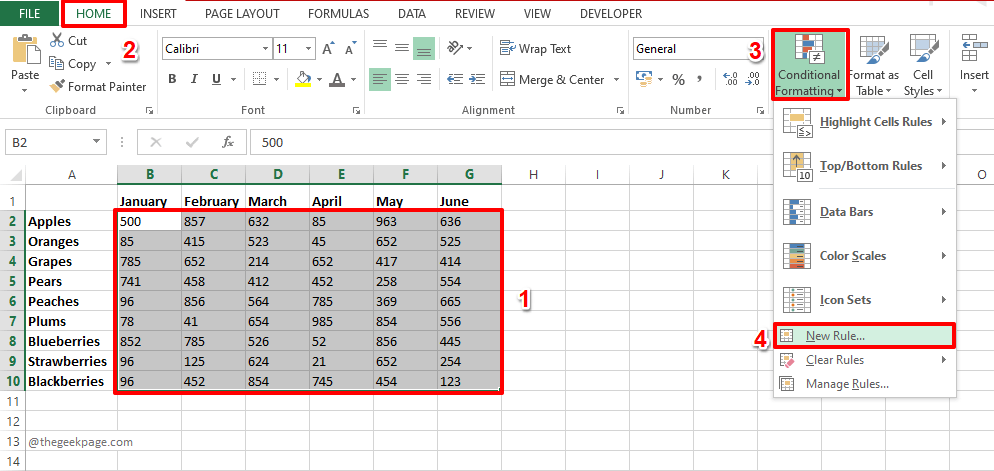 如何在 MS Excel 中为交替行或列着色