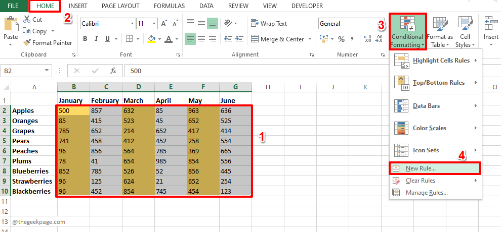 如何在 MS Excel 中为交替行或列着色