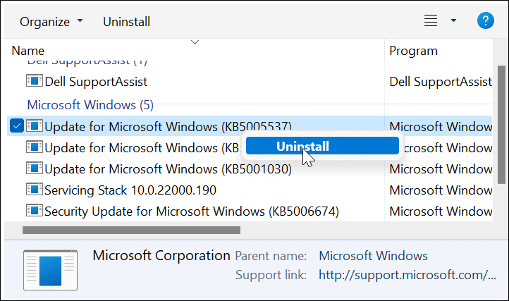 right-click-uninstall-update