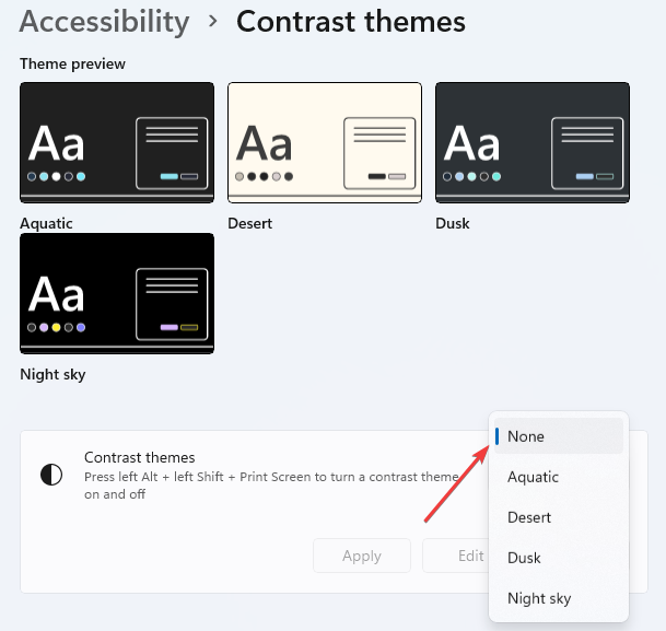 Contrast-options