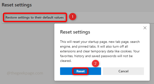 reset