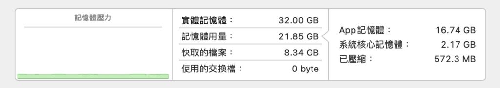 macOS 内的内存描述是什么?