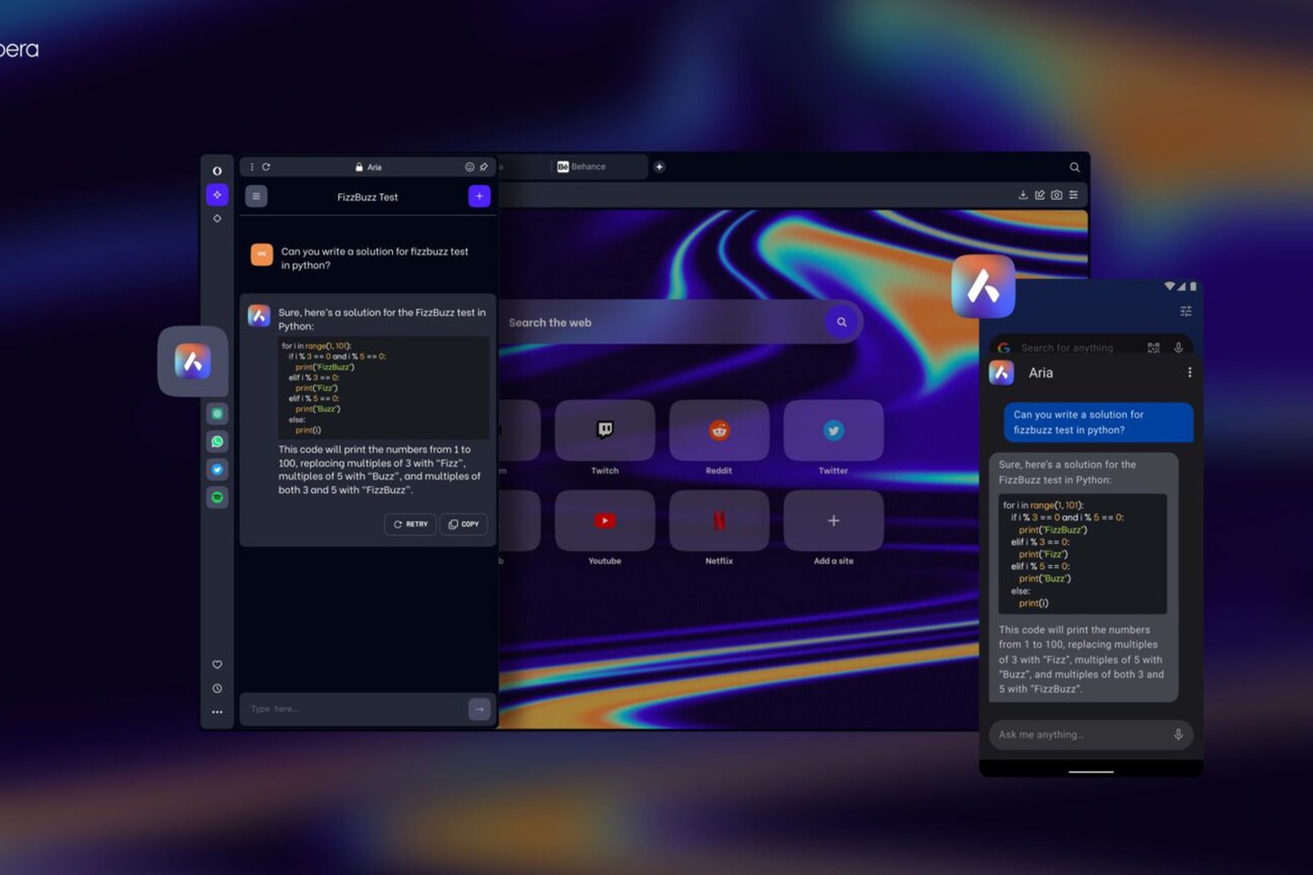 对标 Edge,Opera 浏览器推出集成 ChatGPT 的 AI 侧边栏