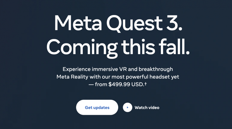 Meta新一代VR头盔秋季上市,起售价499美元