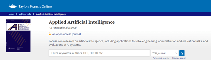 刊·见 | 捕捉人工智能领域最新动态?收藏Applied Artificial Intelligence