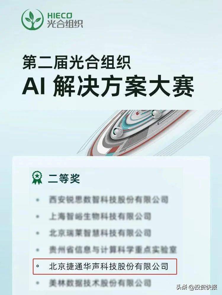重磅! 捷通华声灵云AICC荣获第二届光合组织AI解决方案大赛二等奖