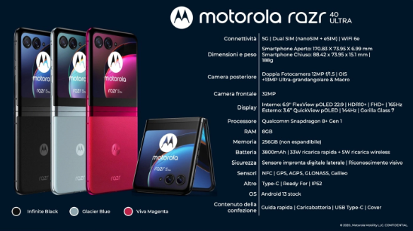 摩托罗拉Razr 40 Ultra：折叠手机规格曝光，刷新率165Hz引领潮流