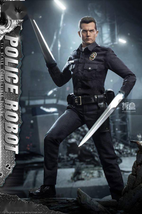 1/6动作人偶：液态机器人警察终结者T1000罗伯特