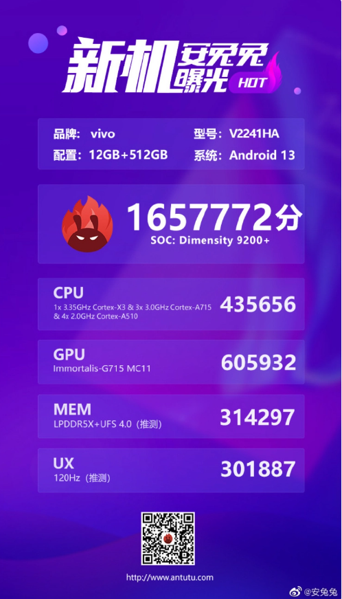 vivo新机曝光:X90S或搭载天玑9200+处理器