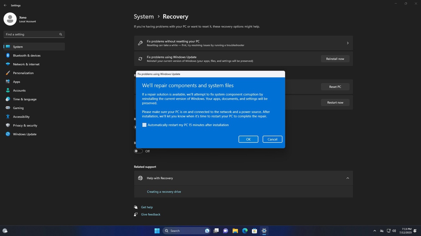 Windows 11 Build 25905 预览版隐藏特性：用 Windows Update 修复系统