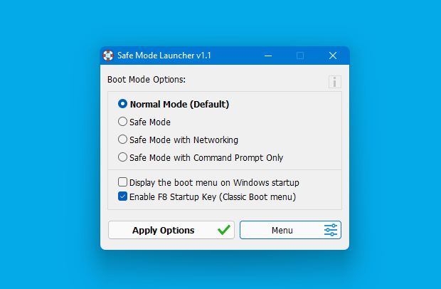 Windows 11 安全模式启动器 v1.1 下载,最简单启动安全模式的方法