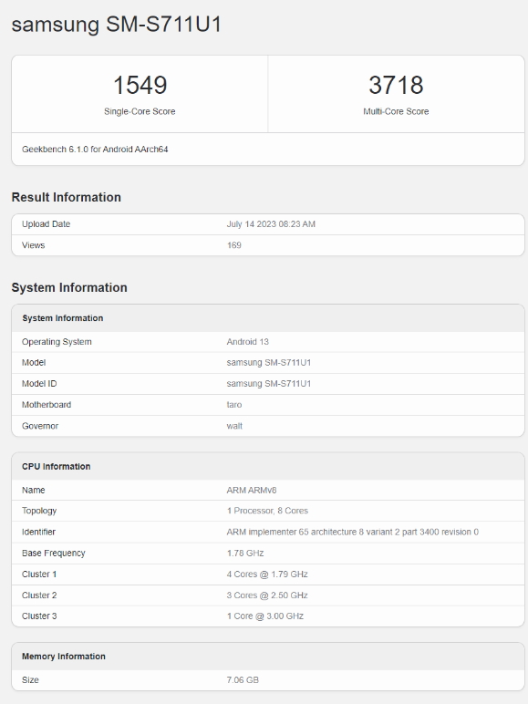 三星Galaxy S23 FE曝光:搭载高通骁龙8 Gen 1处理器