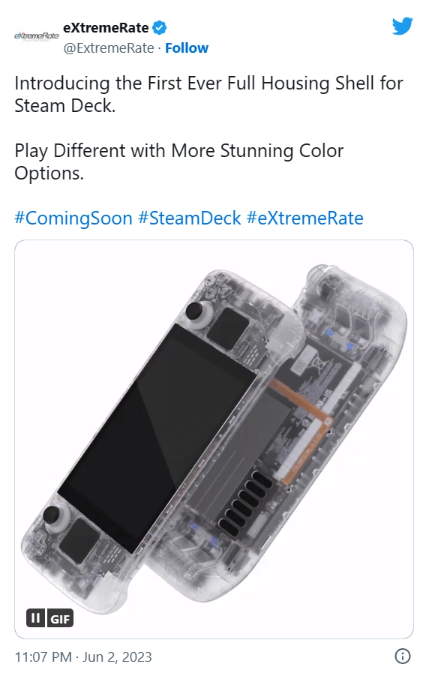 eXtremeRate宣布推出透明替换外壳,让Steam Deck掌机变身透明探索版