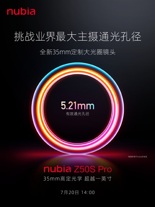 努比亚Z50S Pro搭载35mm定制大光圈镜头,突破传统摄影界限