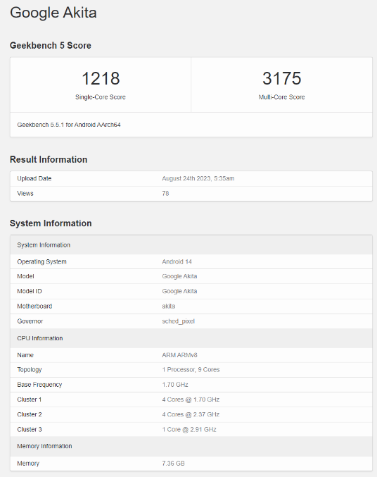 揭秘GeekBench测试:谷歌Pixel 8a性能曝光,单核和多核成绩公布!