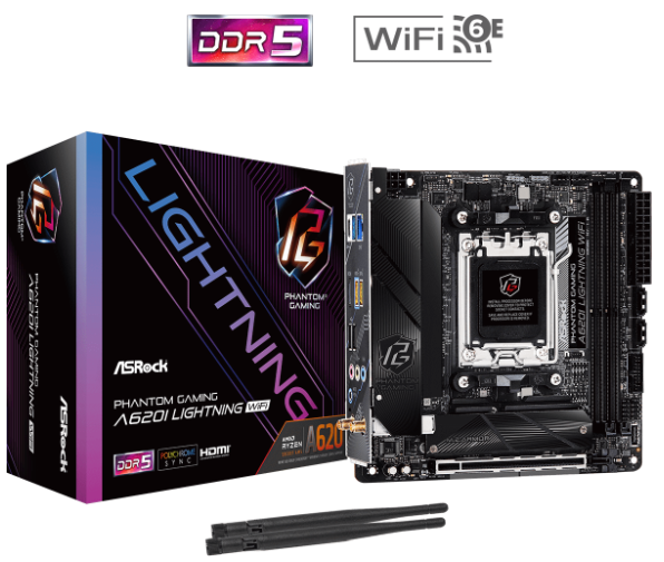 华擎发布迷你ITX设计的A620I Lightning WiFi主板,支持AMD锐龙7000处理器