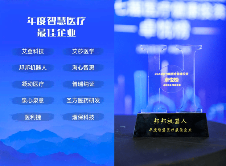 邦邦机器人荣登2023医疗健康投资卓越榜单!